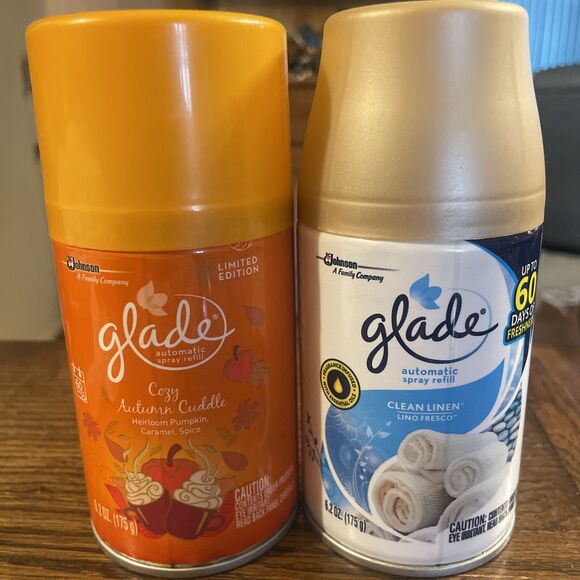 2 Glade Automatic Spray Refill Limited Edition. Cozy Autumn Cuddle & clean linen - Picture 1 of 3